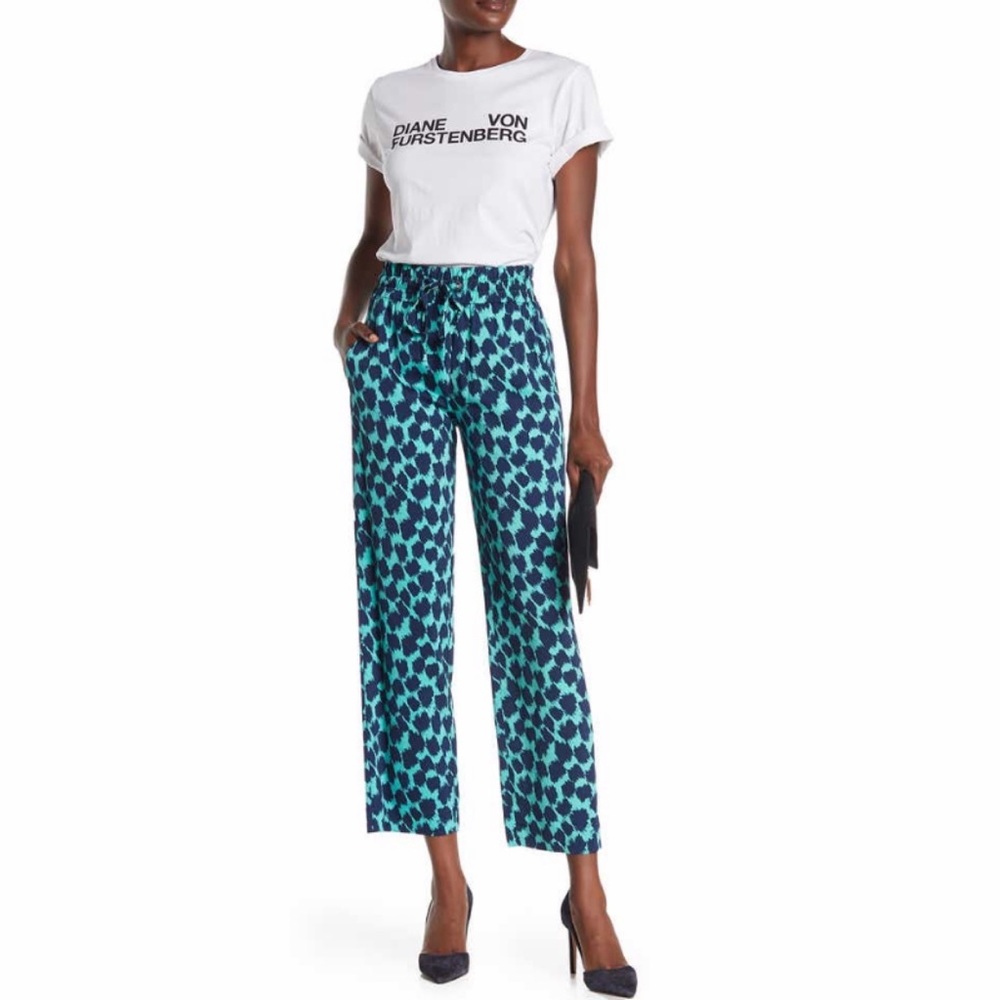 Diane von Furstenberg Lulu Print Pants Size Small - Picture 2 of 6